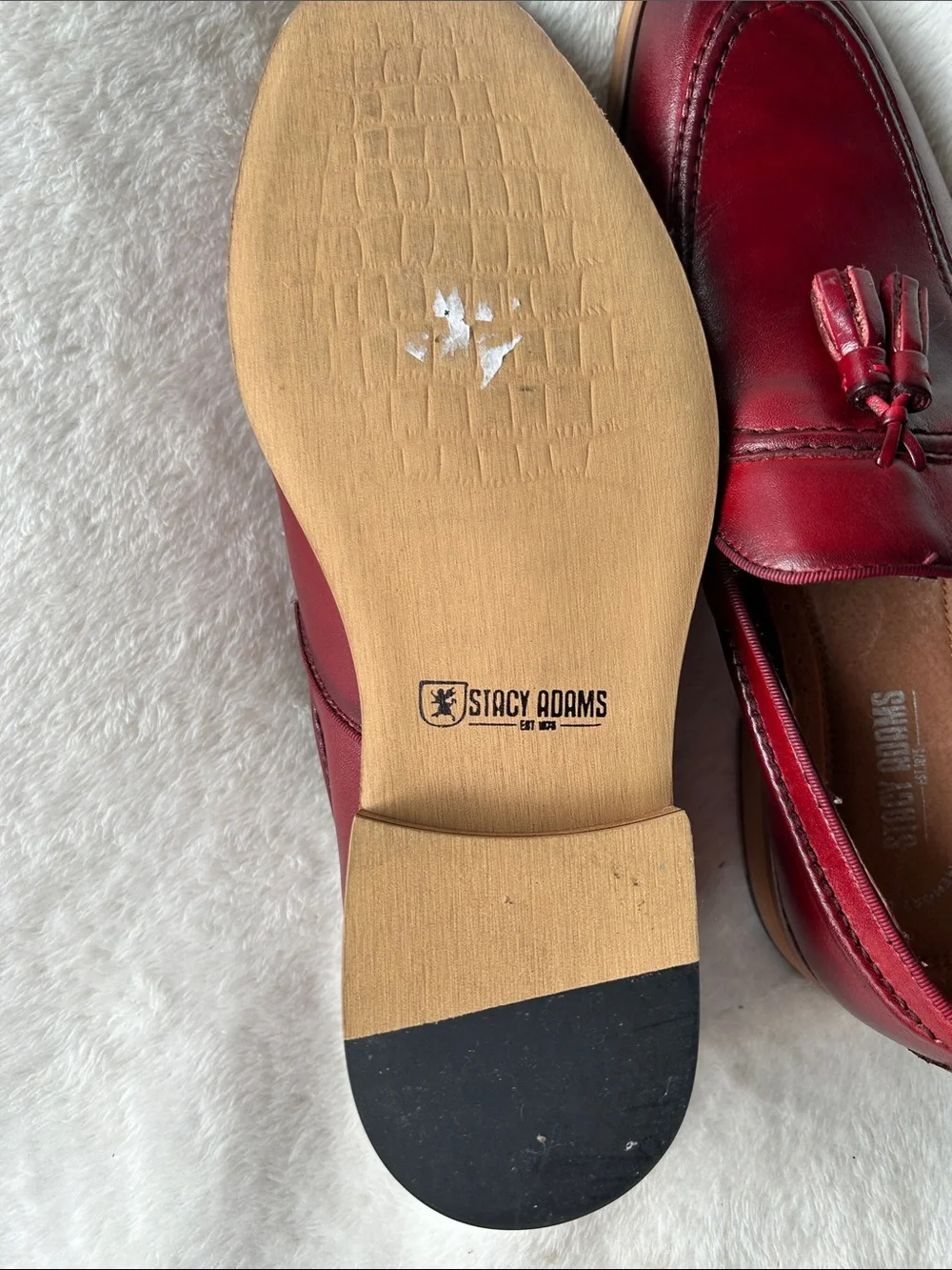 Stacy Adam’s Men's wLeather Tassel Loafers in Burgundy 10.5 W